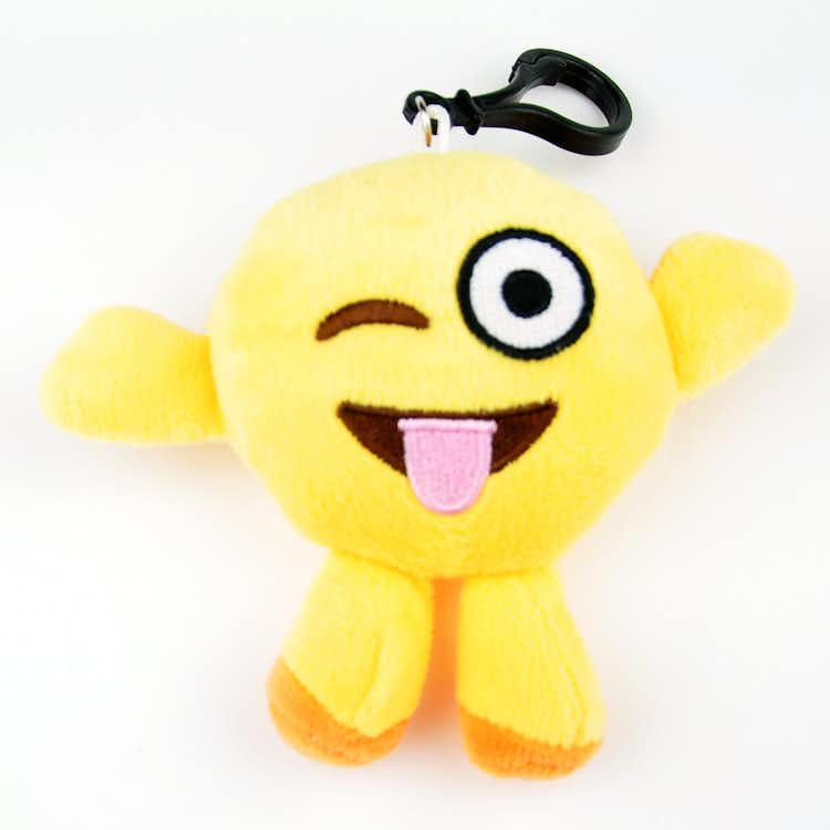 Miniemoji som blinkar med tungan ute