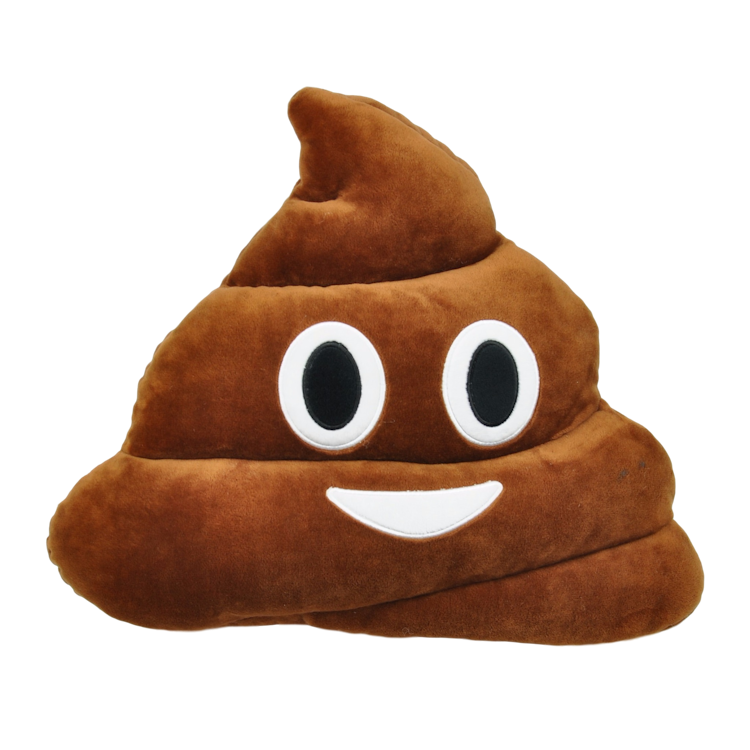 Emojikudde som är en bajshög