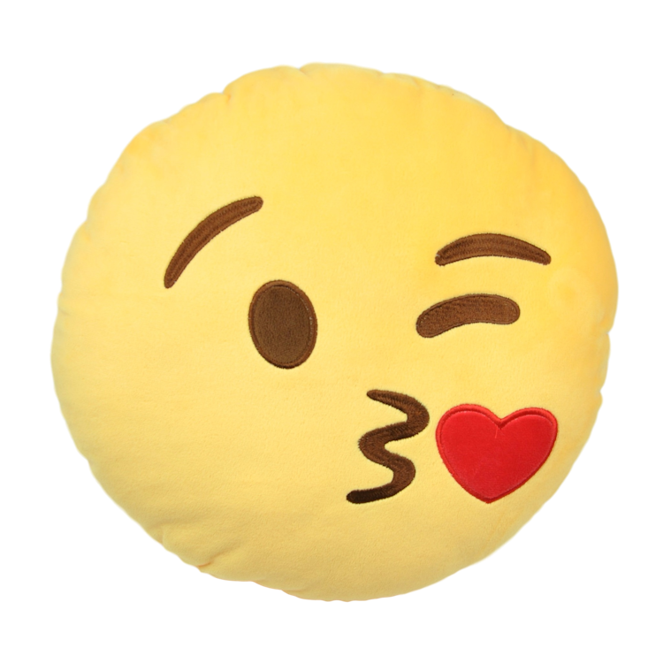 Emojikudde som skickar kyss