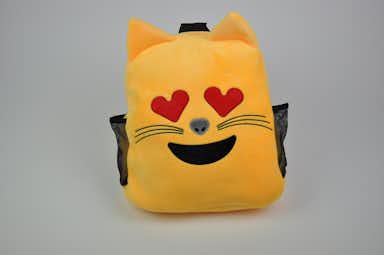 Emojiryggsäcken katt med hjärtformade ögon