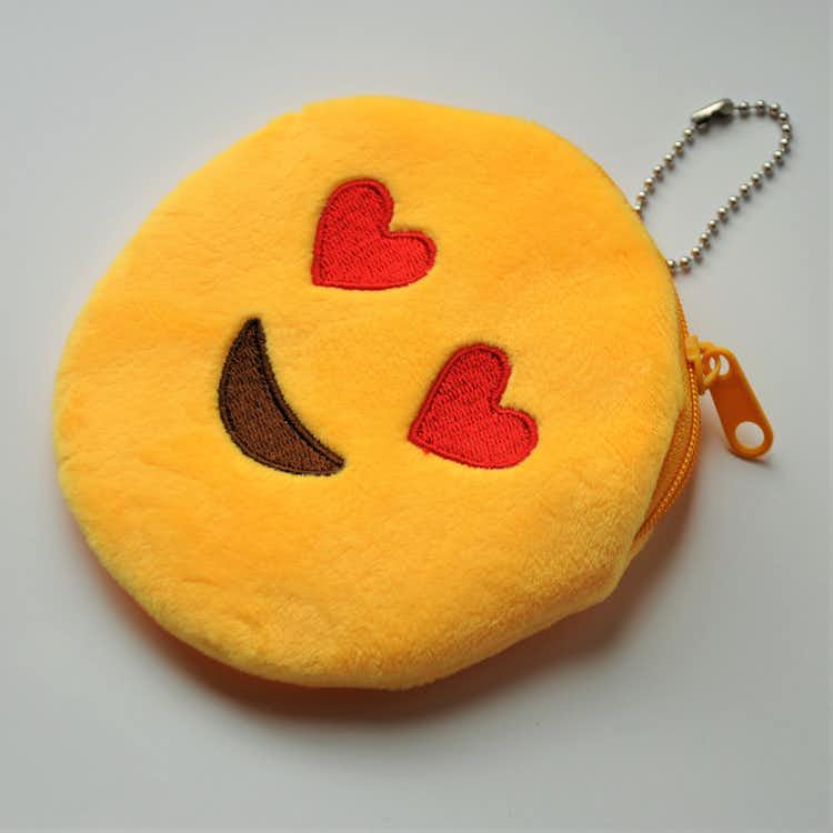 Emojiplånbok med hjärtformade ögon