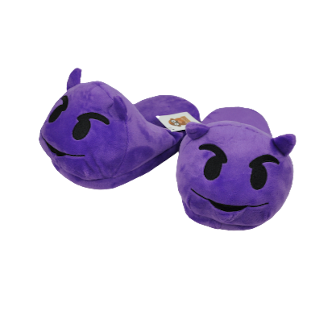 Emojitofflor som är en lila djävul